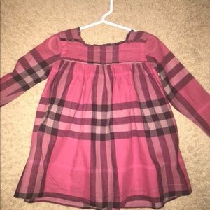 Authentic Burberry Size 2 Red/Wine Plaid Dress